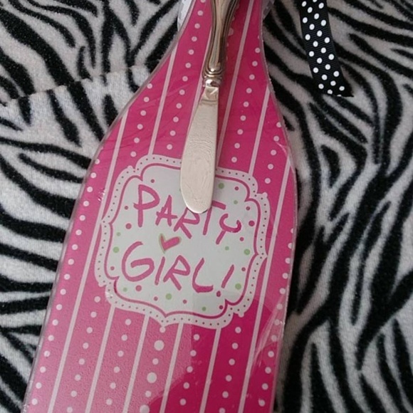 NEW Glass Gift Party Girl Cutting Board Cheese server - Picture 2 of 7